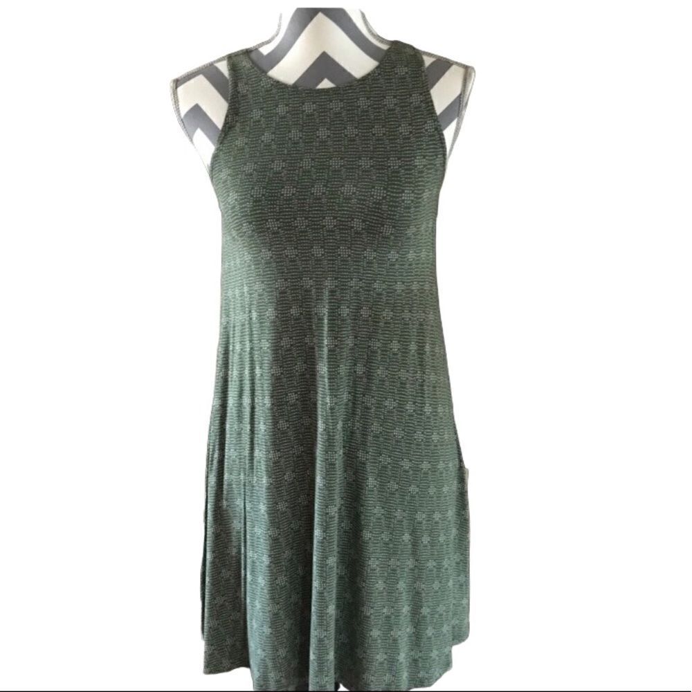 Old Navy XS Stretch Dress Green & White